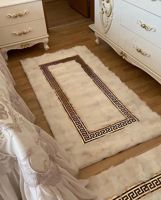 White Gold Fluffy Genuine Sheepskin Runner 3x10 Rug, Ultra Soft Handmade Rug