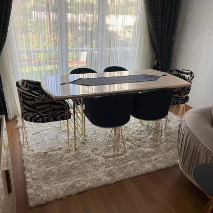 White Real Sheepskin Area Rug, Scandinavian Style Handmade Living Room Rug