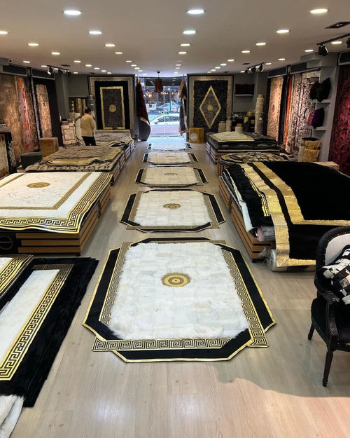 Modern 100% Natural Sheepskin Area Rug, Shaggy Fluffy Living Room Carpet