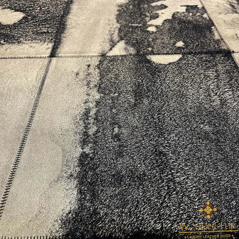 Luxury Black Gold Handmade Sheepskin Rug, Soft 100% Natural Sheep Skin Rug