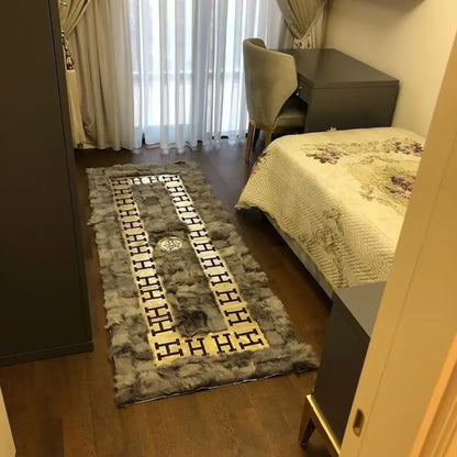 Soft Shaggy Natural Sheepskin Runner Rug for Hallway, Handmade Sheepskin Rug