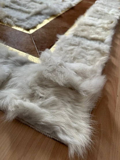 Luxury White 100% Genuine Sheepskin Carpet for Bedroom, Lamb Fur Carpet