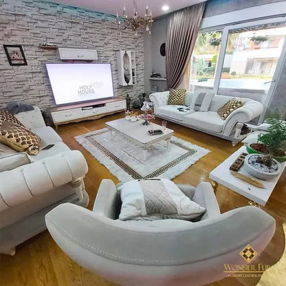 Premium Quality 100% Natural Sheepskin Area Rug, White Gold Handmade Rug