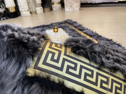 Gray White Fluffy Natural Sheepskin Coridor3x10 Rug, Handmade Runner Rug