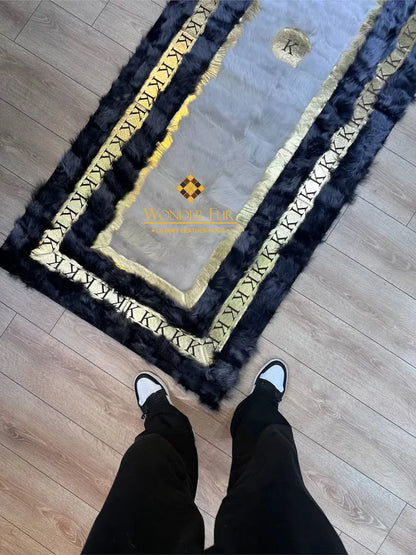 Unique Sheepskin Ultra Soft Hallway Rug, Natural Leather Handmade Runner Rug