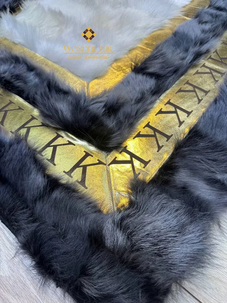 Unique Sheepskin Ultra Soft Hallway Rug, Natural Leather Handmade Runner Rug