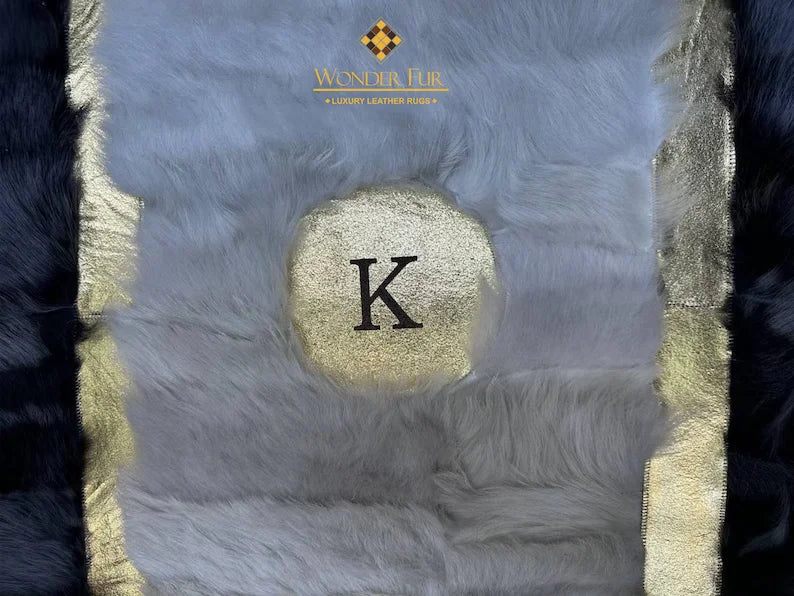 Unique Sheepskin Ultra Soft Hallway Rug, Natural Leather Handmade Runner Rug