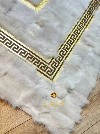 White Ultra Soft Fluffy Natural Sheepskin Area Rug, Handmade Elegance