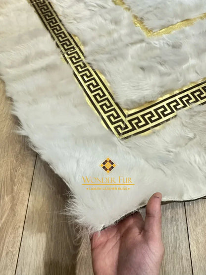 White Ultra Soft Fluffy Natural Sheepskin Area Rug, Handmade Elegance