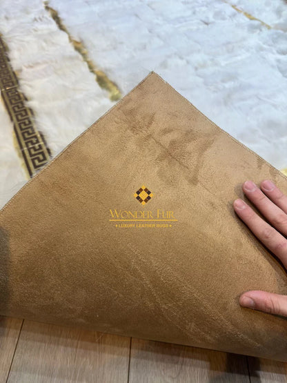 White Ultra Soft Fluffy Natural Sheepskin Area Rug, Handmade Elegance