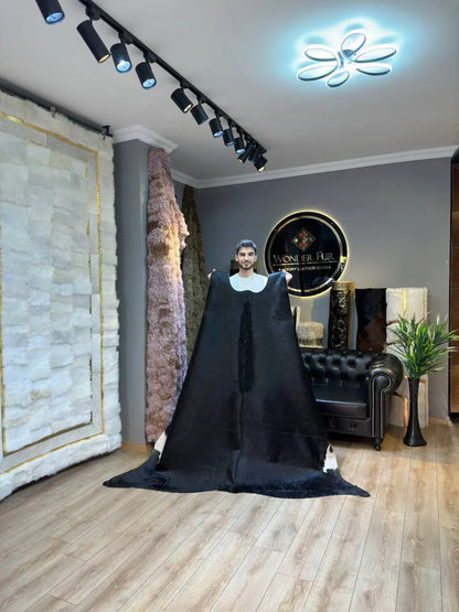 Unique Natural Black Cowskin Decor Rug, Speckled Cow hide carpet