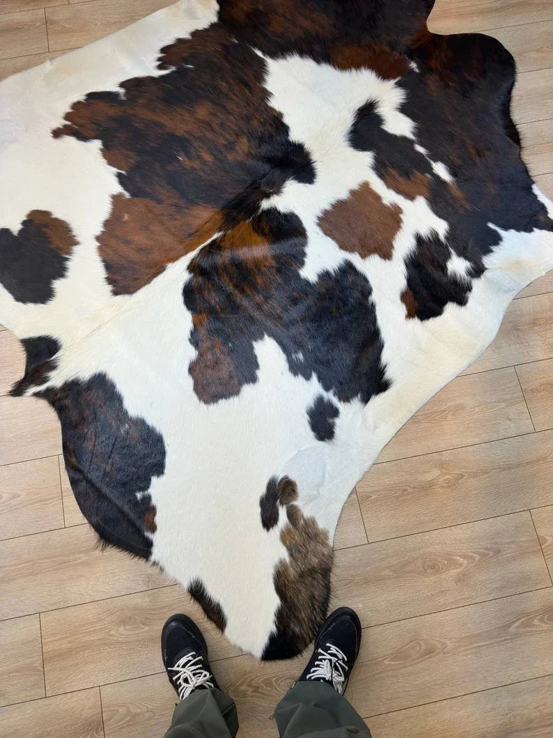 100% Genuine Calskin Natural Decor Rug, Speckled Real Cow Hide Rug