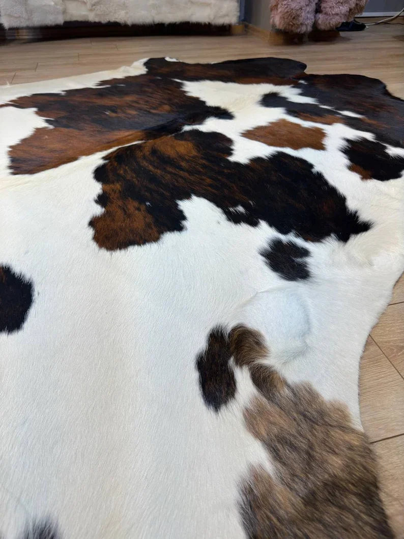100% Genuine Calskin Natural Decor Rug, Speckled Real Cow Hide Rug
