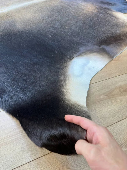 Tricolour 100% Genuine Cowskin Bedroom Rug, Natural Cow Hide Decor