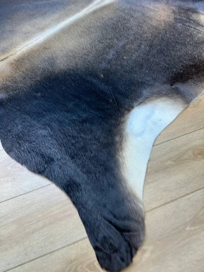 Tricolour 100% Genuine Cowskin Bedroom Rug, Natural Cow Hide Decor