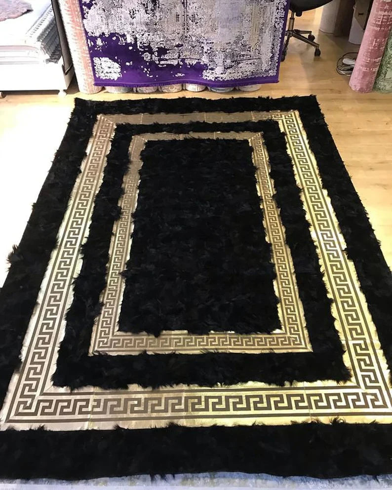 luxury Large Sheepskin Area Rug 6X8, Throw Wool Rug