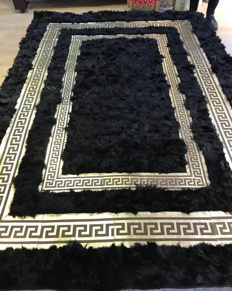 luxury Large Sheepskin Area Rug 6X8, Throw Wool Rug