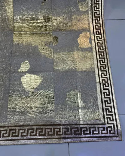 Silver Gold Handmade Natural Sheepskin Rug with Sophisticated Handmade Rug