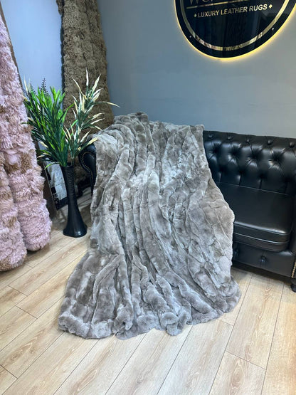 Handmade Real Rabbit Fur Blanket Throw , Personalized Handmade Fur Sofa Cover Bedspread, Throw Blanket, Fluffy Blanket, Bedspread Cover