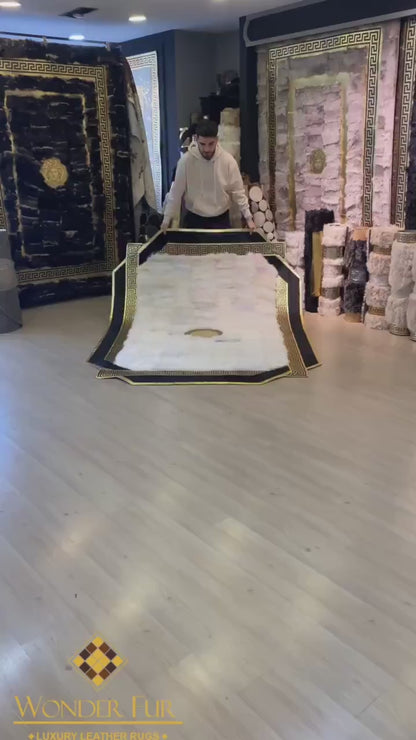 Modern 100% Natural Sheepskin Area Rug, Shaggy Fluffy Living Room Carpet