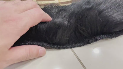 Black Gold Luxury Natural Sheepskin Round Rug, Fluffy Handmade Elegance