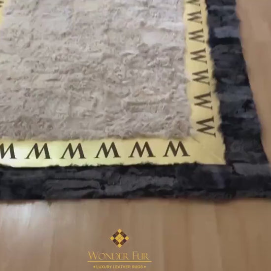 Customized Real Sheepskin Gray White Area 6x8 Living Room Non Slip Rug