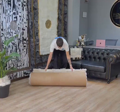 Luxury White Natural Sheepskin Runner Rug, Soft Shaggy Handamde Rug