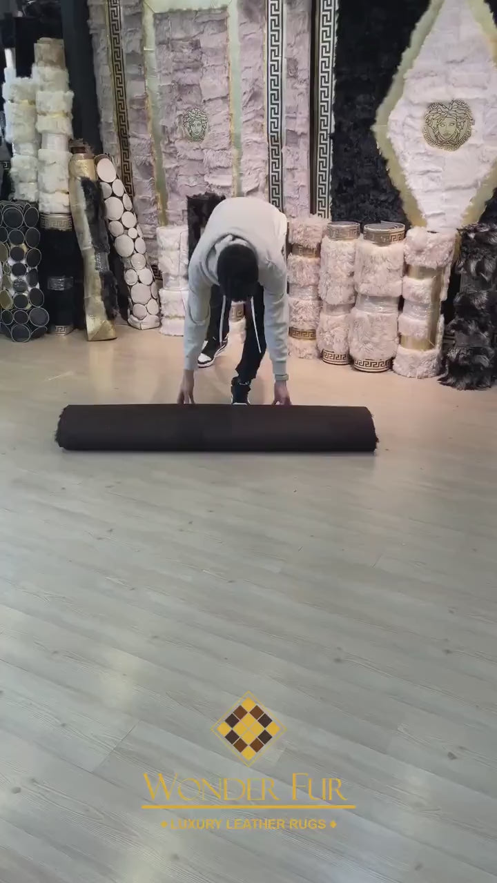 Handmade Modern Natural Gray Sheepskin Corridor Rug , Soft Fluffy Rug